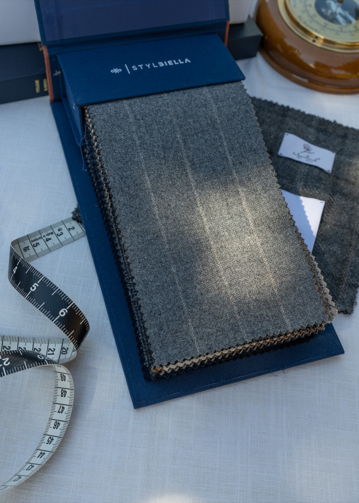 Grey Chalk Stripe