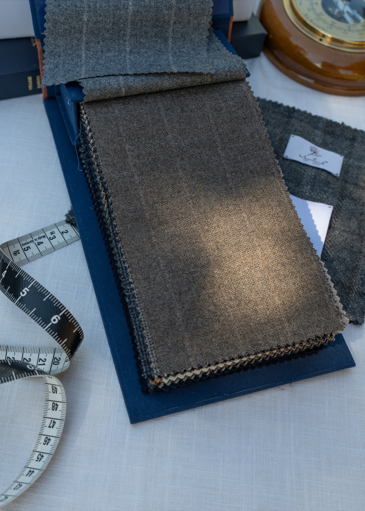 Taupe Chalk Stripe