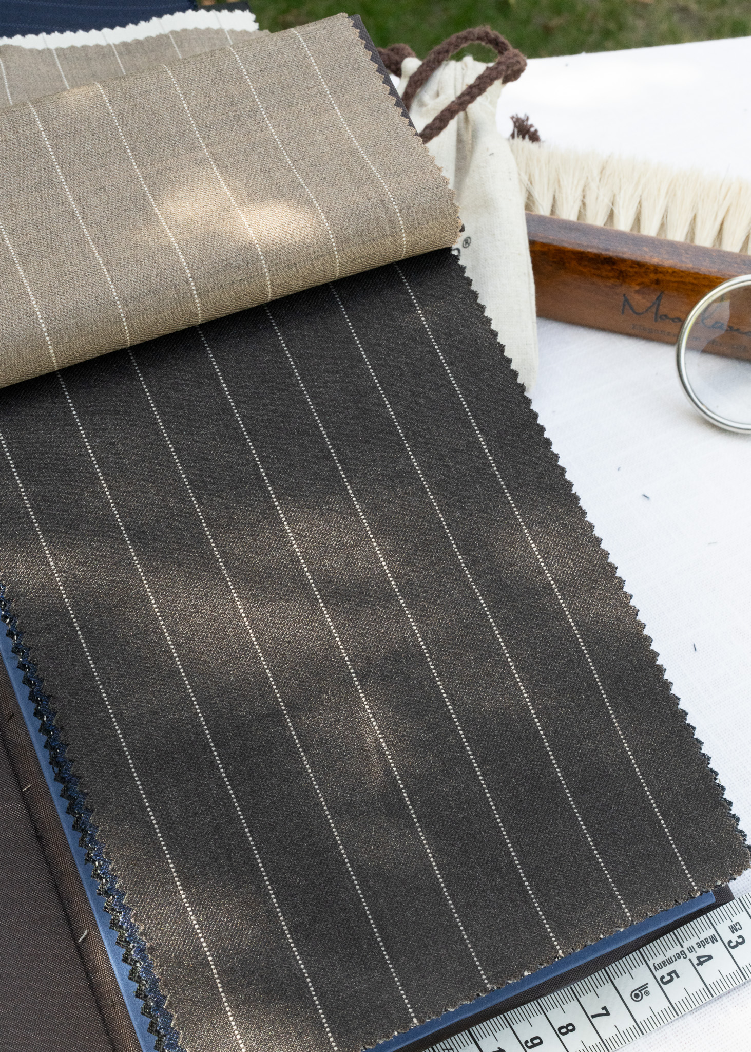 Dark Taupe Pinstripe 86096