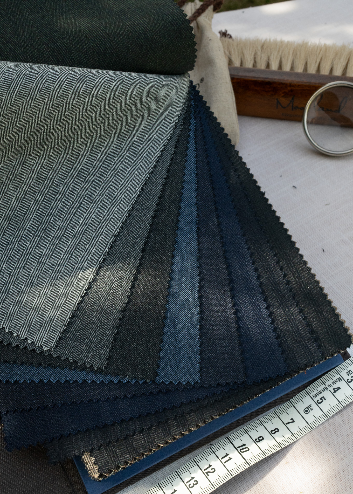 Herringbone in Grey & Blue