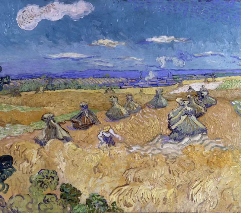 Wheat Stacks with Reaper