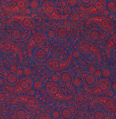 Red Paisley on Navy