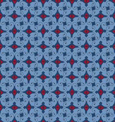 Scroll Medallion, Blue