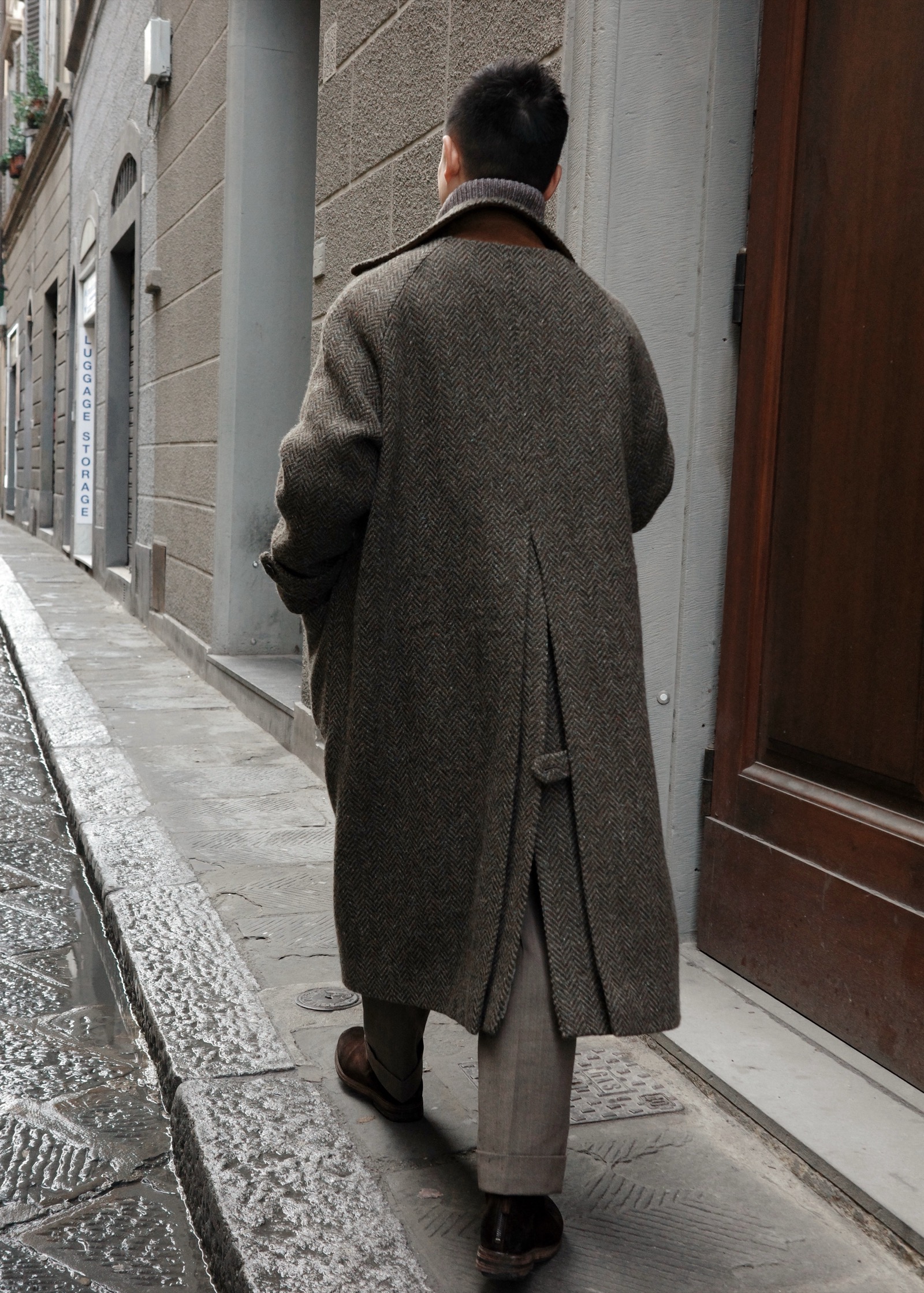 Balmacaan Coat — In the Street