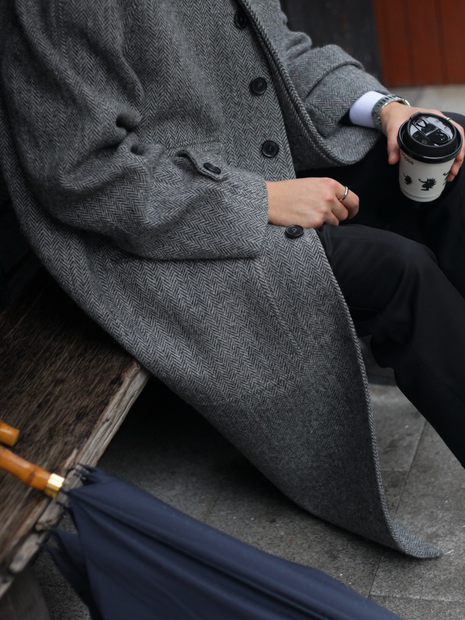 Balmacaan Coat — Harris Tweed, Side