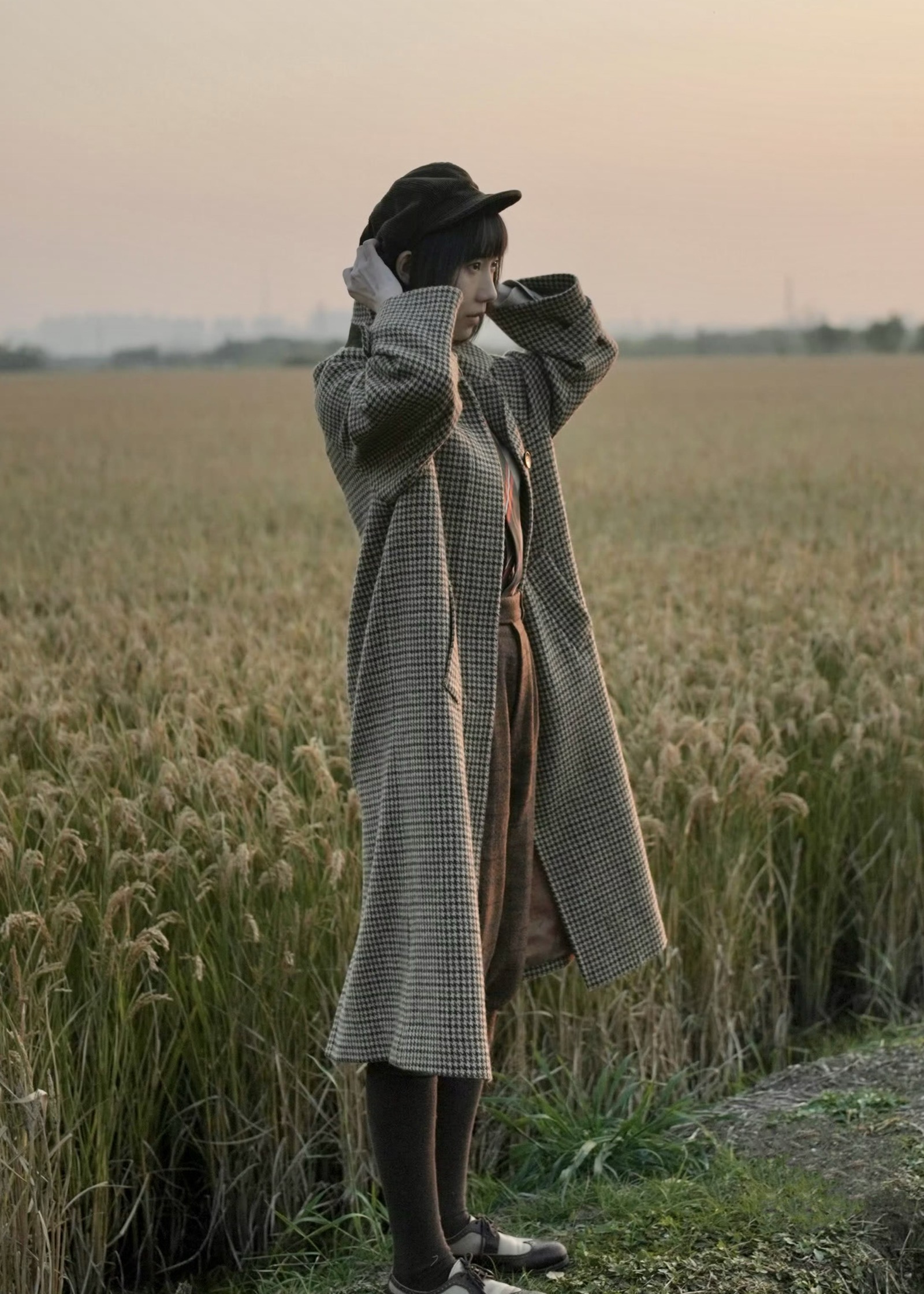 Balmacaan Coat — Houndstooth III