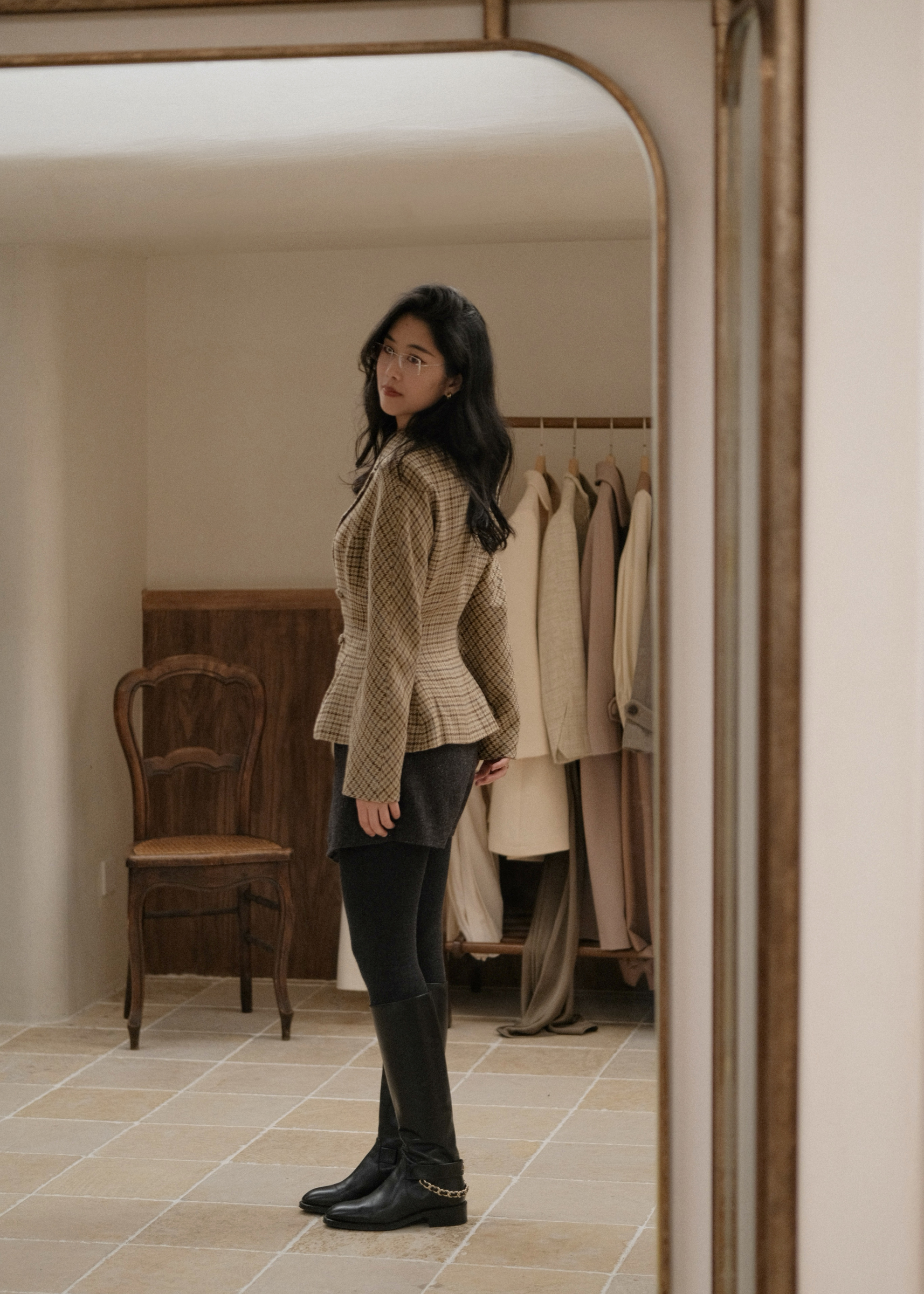 Églantier Short Jacket — Side, Full Length
