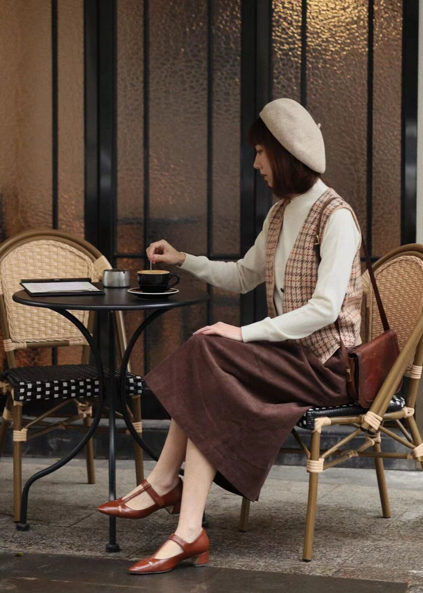 Madeleine Cashmere Waistcoat — Seated