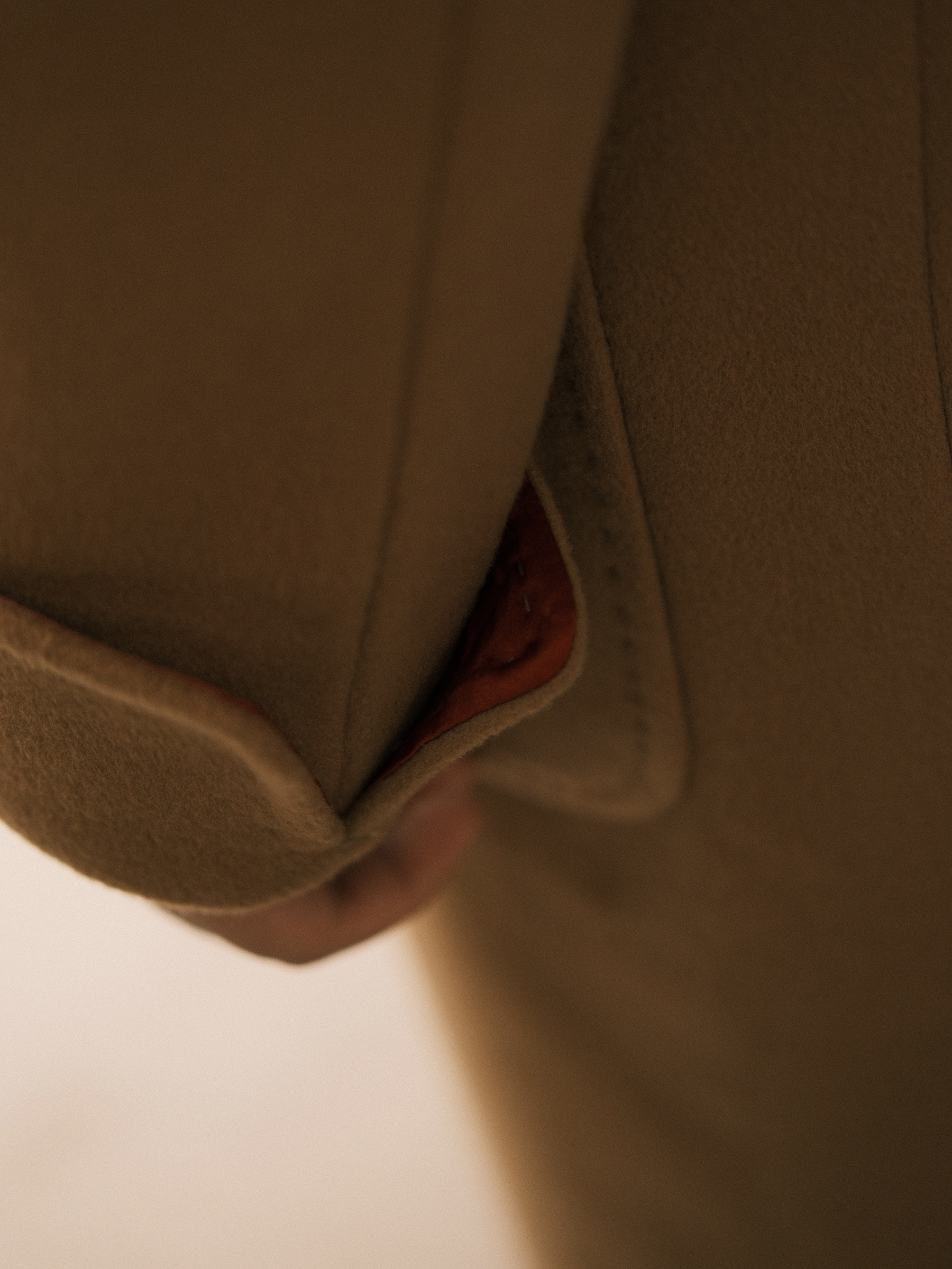 Cashmere Polo Coat — Camel, Pocket Detail