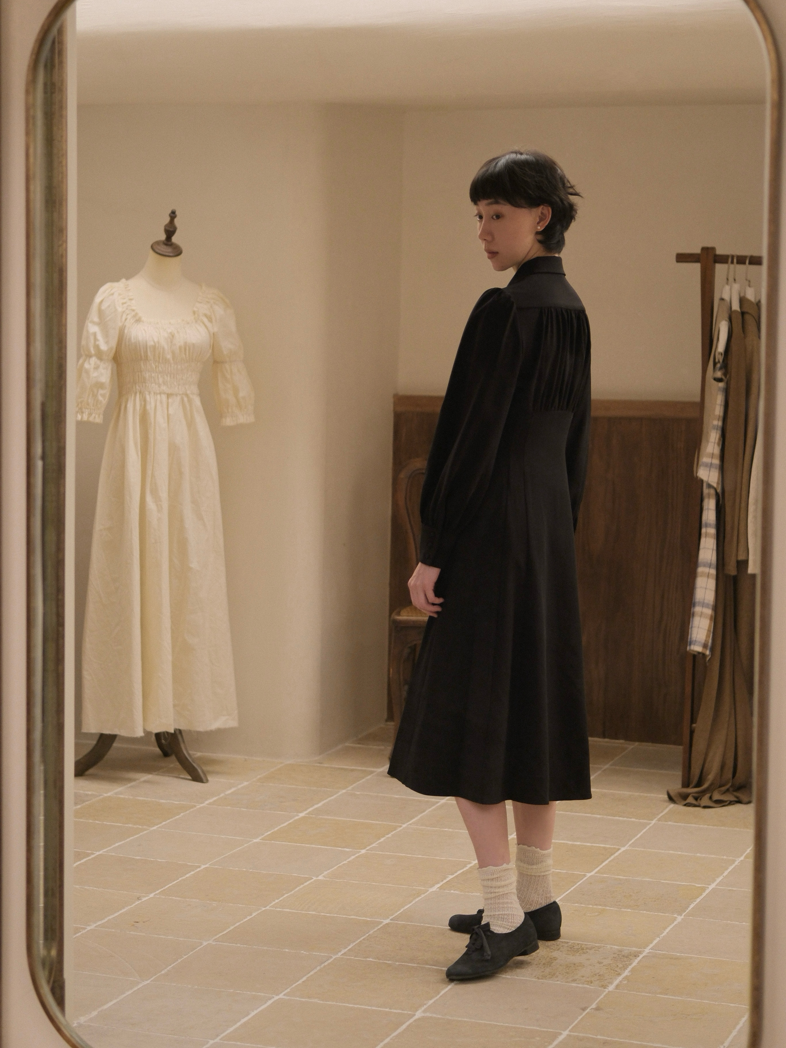 Nocturne Silk Dress — Profile Side