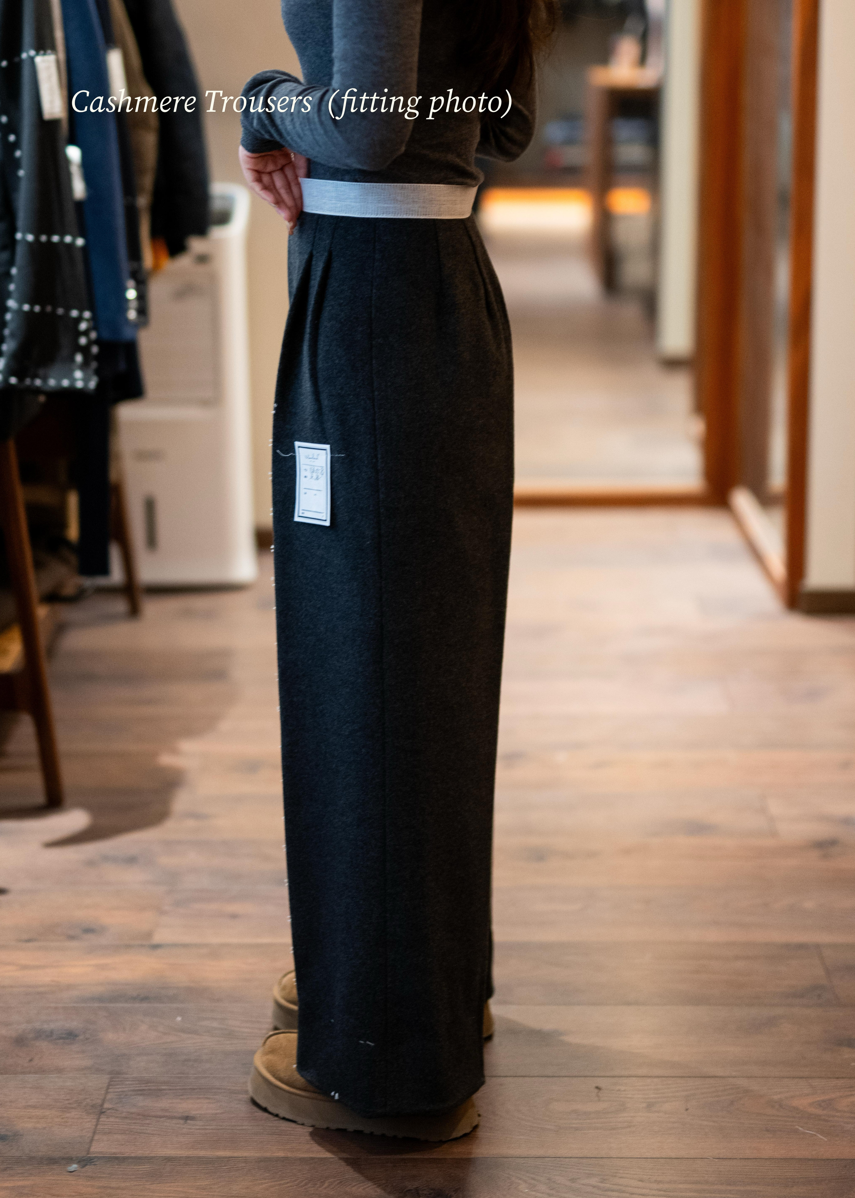Straight-cut Trousers — Charcoal Cashmere, Side