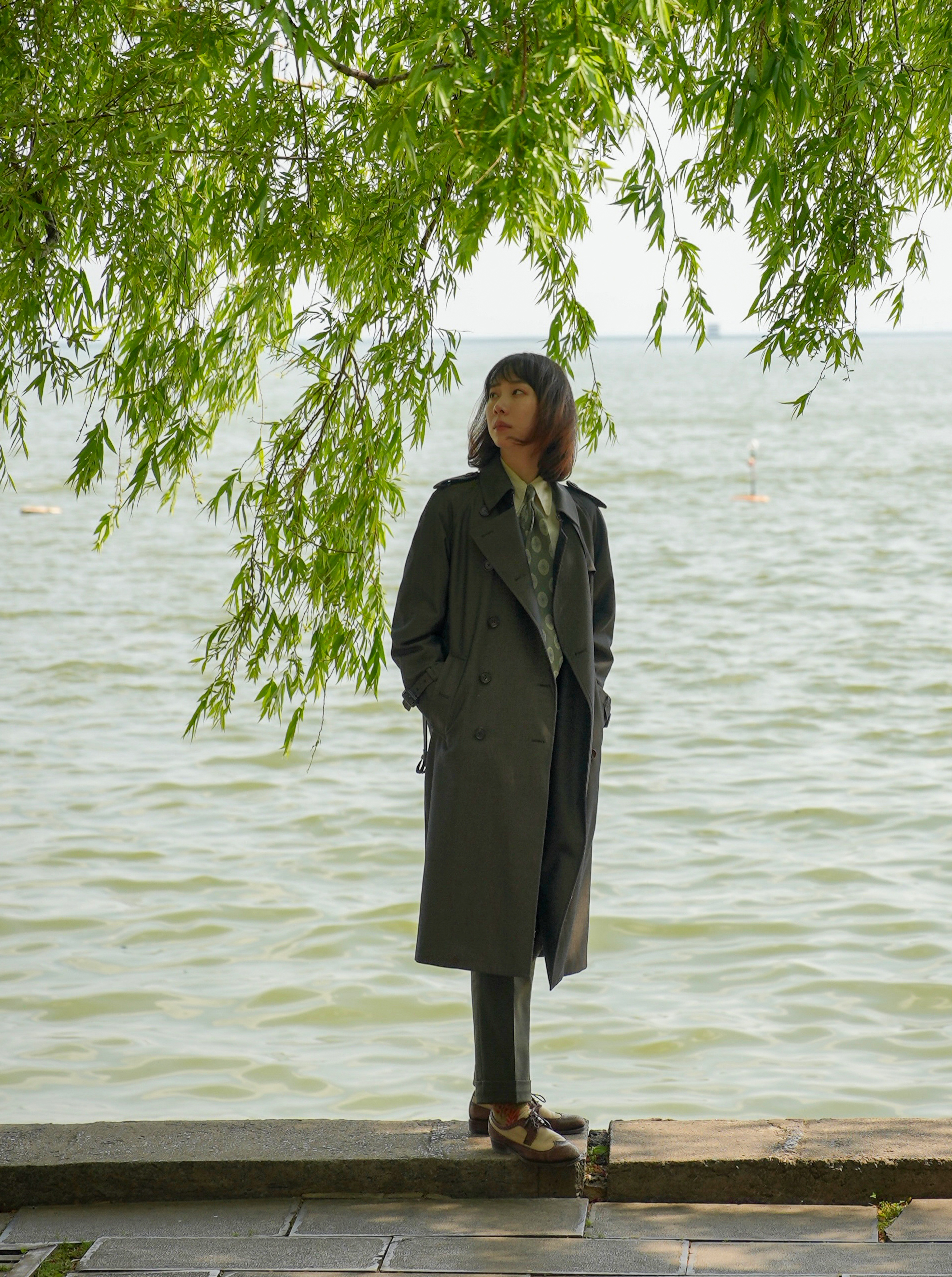 Strapped Trench Coat — Side Front