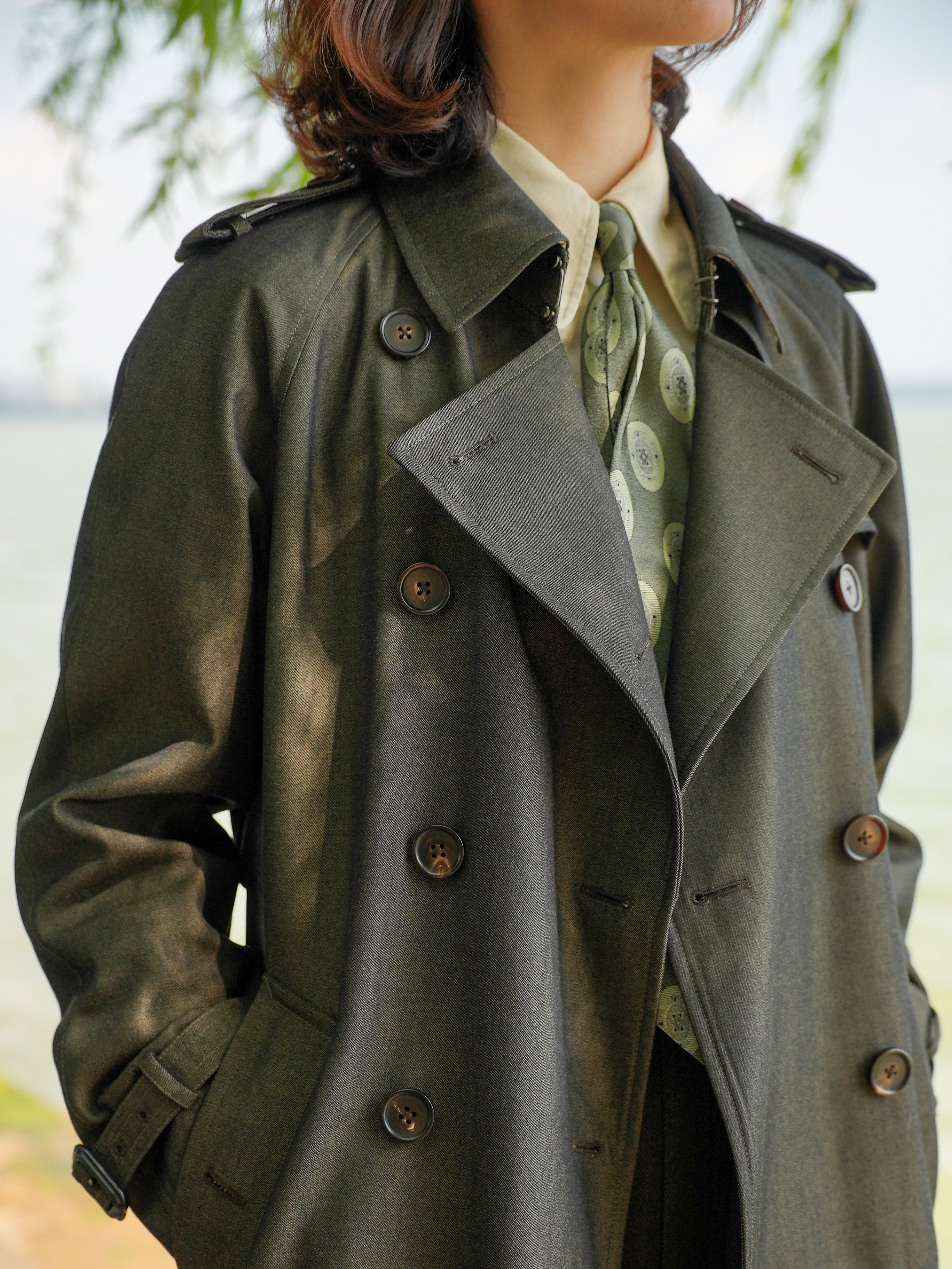 Strapped Trench Coat — Front