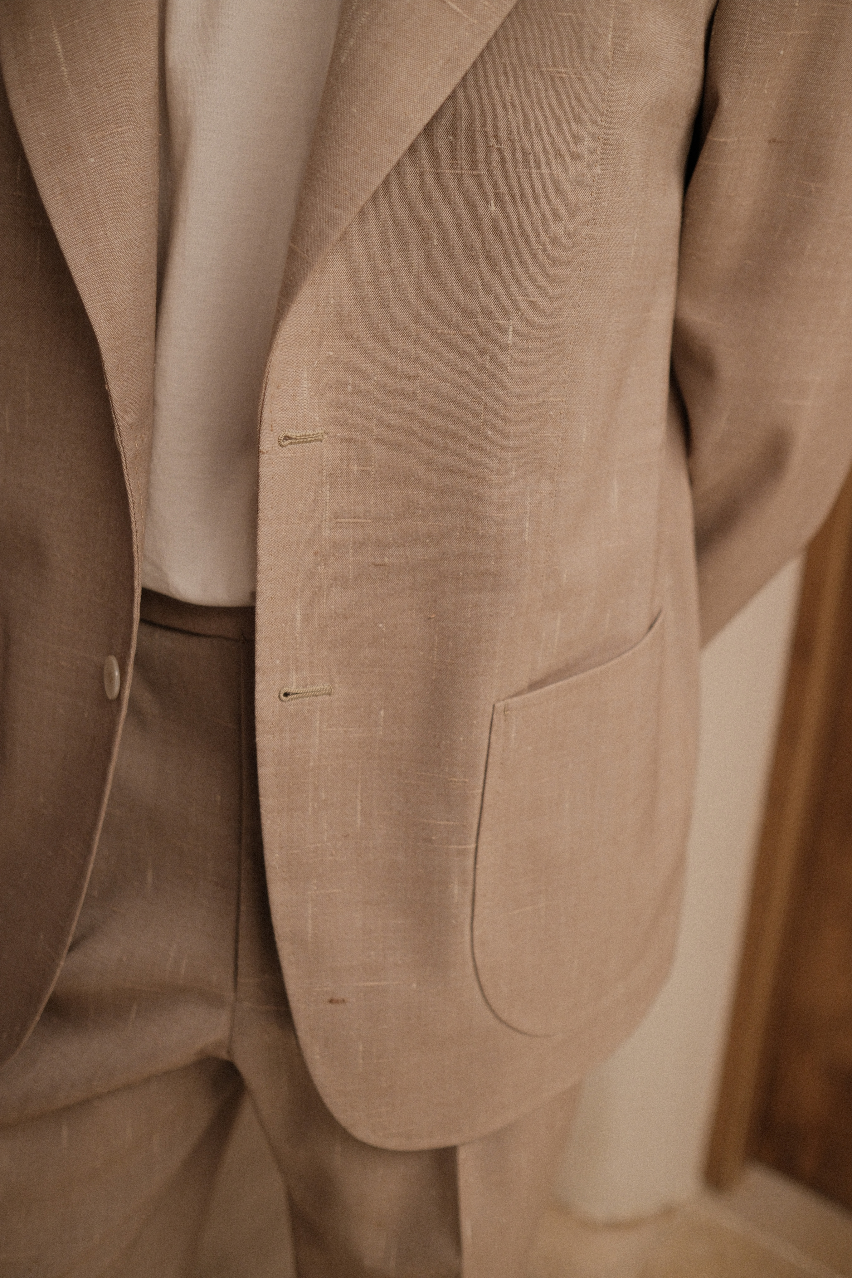 Suit Looks — Cream Linen, Trouser Detail