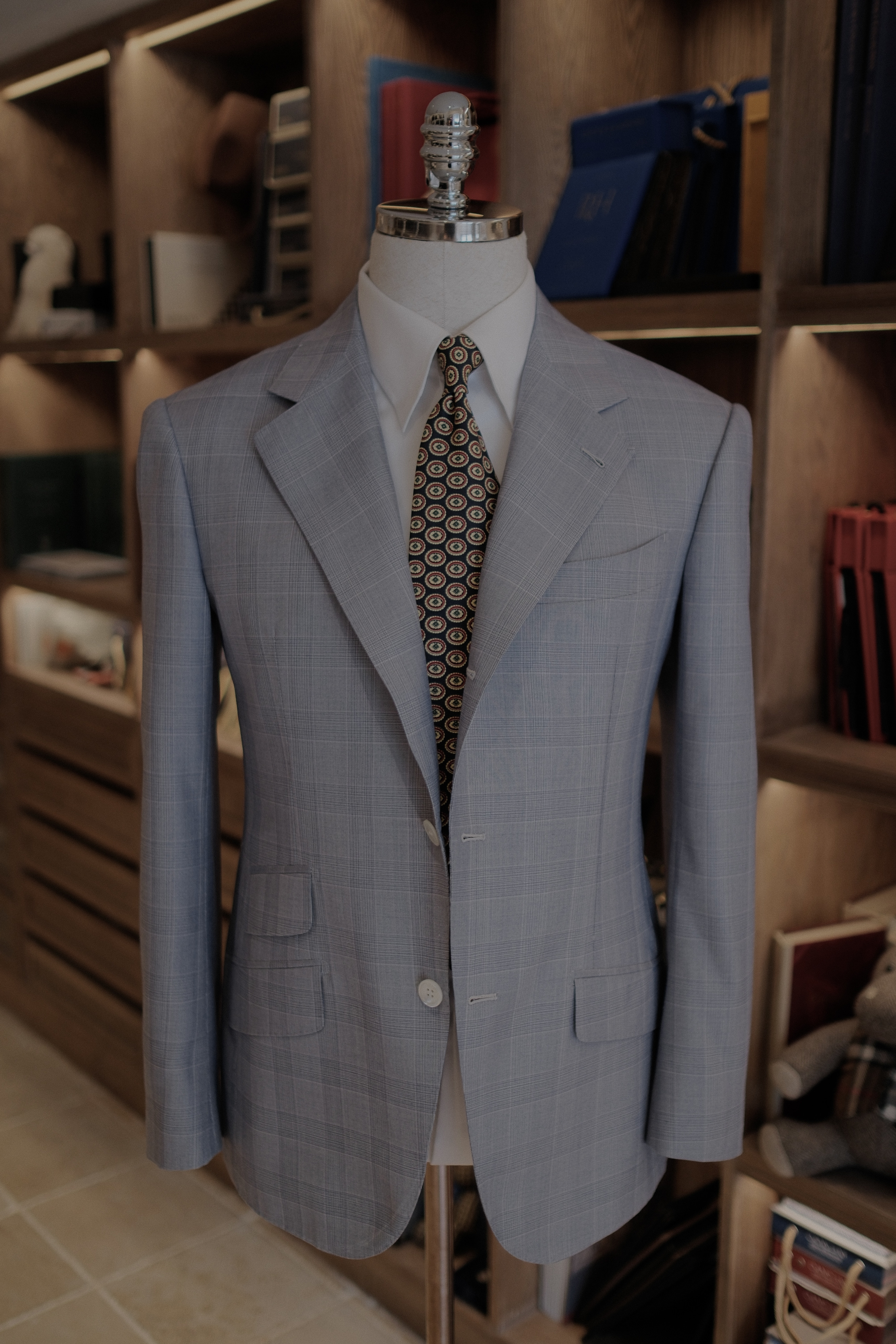 Suit Looks — Blue Check, On The Stand