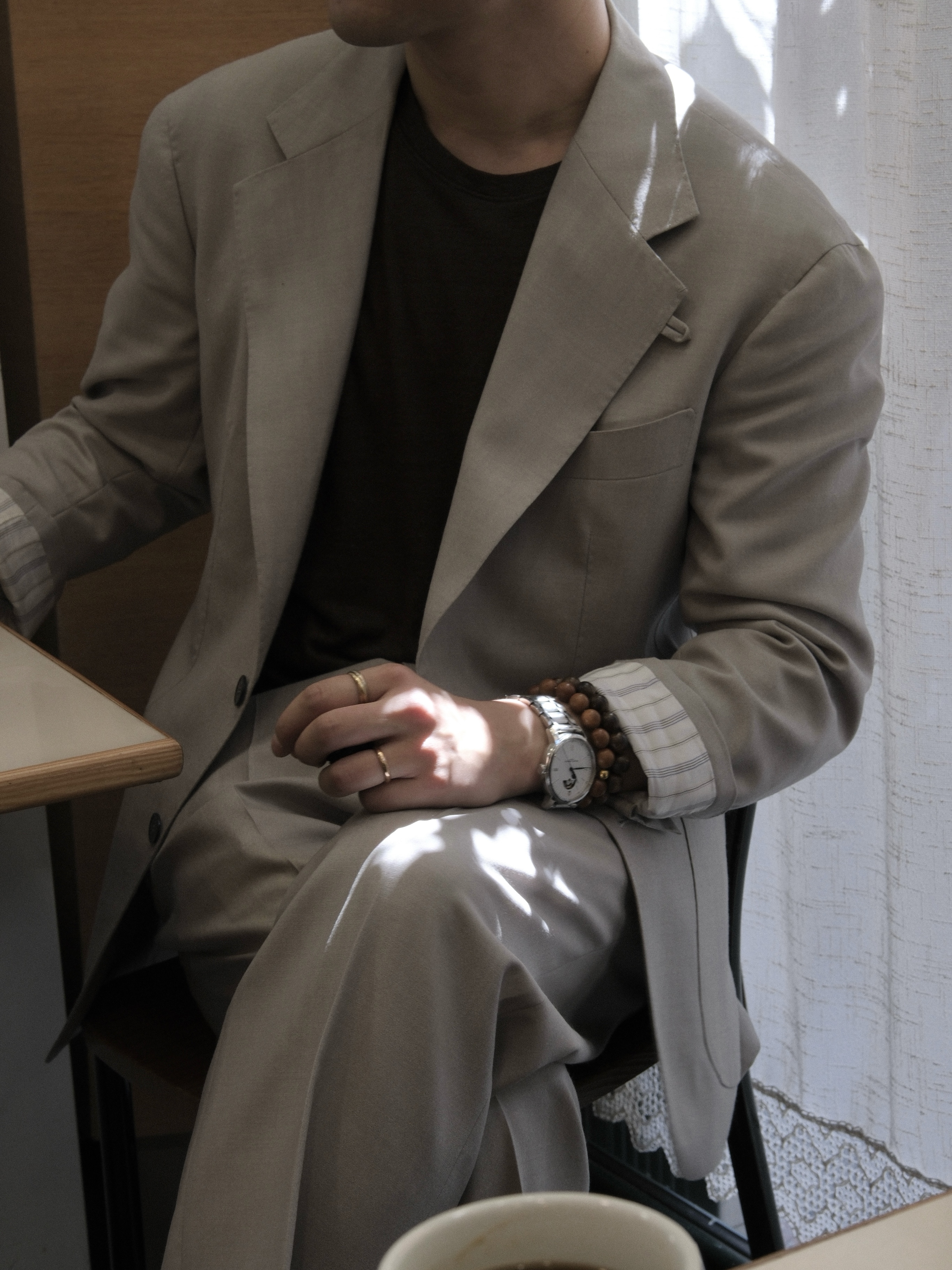 Suit Looks — Stone, Seated